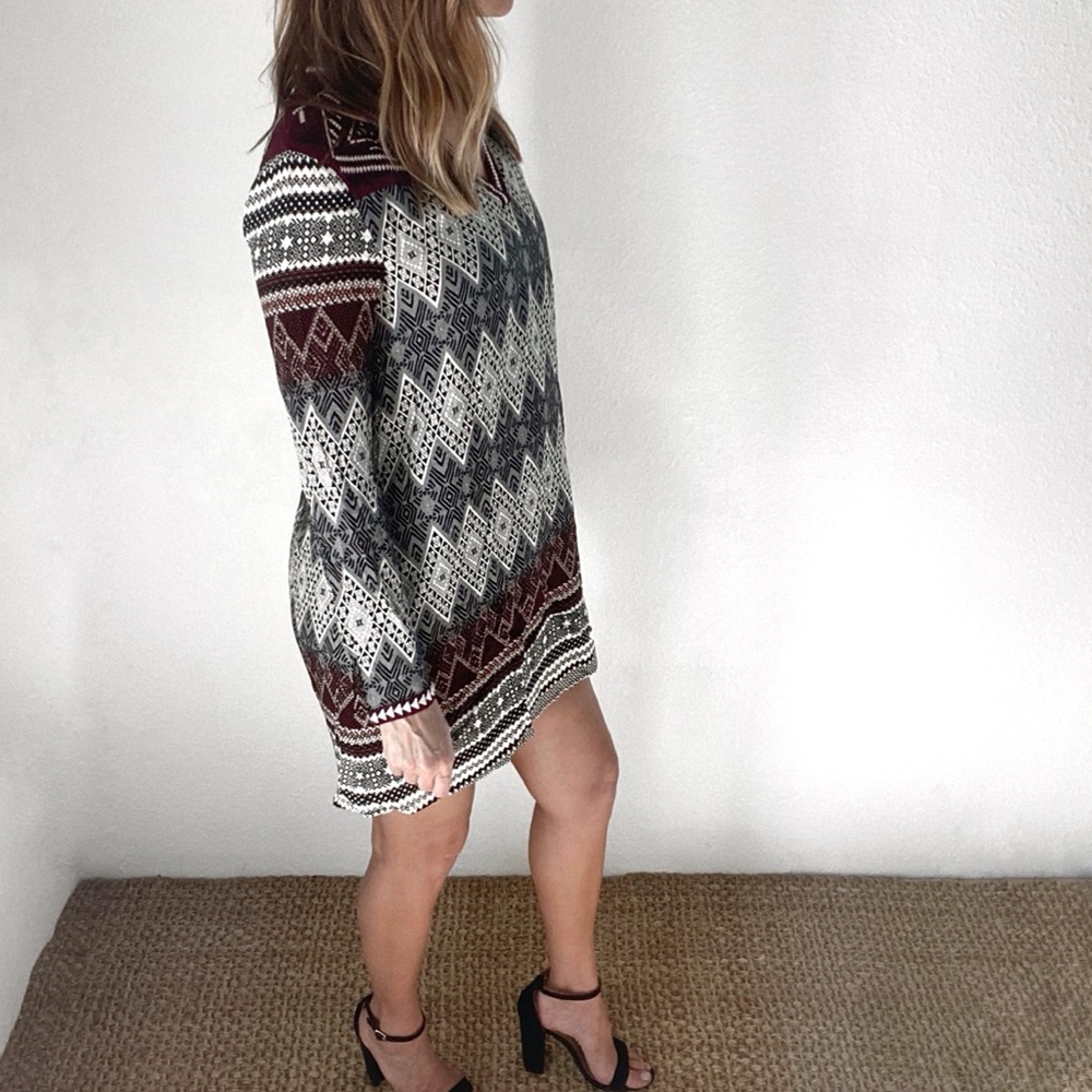 THML embroidered mini tunic dress S NWT